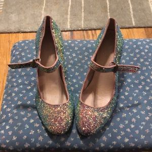 Madewell *Zelda* Glitter Mary Janes